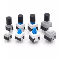 40PCS Tactile Push Button Switch Self Lock 7x7MM 8x8MM 8.5x8.5MM 5.8x5.8MM Micro switch (40PCS Black Tact Cap)