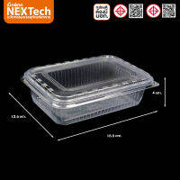 Nextech รุ่น T501O C พร้อมฝา (500 ชิ้น/ลัง) กล่องอาหารพลาสติก, 575 มล. สีใส