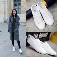 COD ◎❈♕ The Outline Shop27dgsd6gfd Women Fashion White Shoes Lace Up Breathable Casual Canvas Sneaker Street