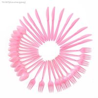 ♧✑ 36pcs/Set Pink Unicorn Disposable Plastic Strong Spoons Knives Fork Cutlery Set Tableware Kit for Kids Birthday Party Decor