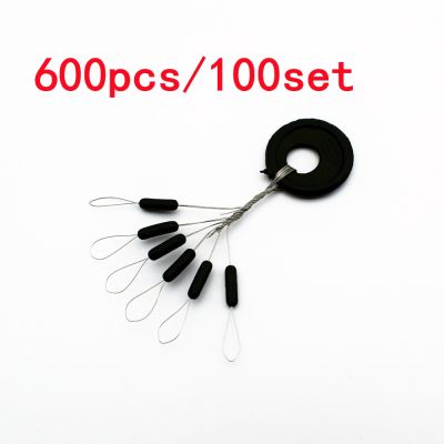 （A Decent035）100set/600pcs Yellow Olives Fishing Stopper Bean Line connector