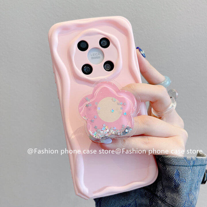 ปลอกอ่อน-phone-case-เคส-huawei-nova-11-pro-11i-y91-y71-y70-y90-nova-10-pro-nova-9-se-macaron-เคสโทรศัพท์สีมาพร้อมกับทรายดูดส่องแสงดอกไม้ยืนหลังซิลิโคนป้องกันเลนส์รวมทั้งหมด2023