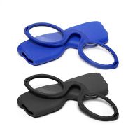 Pince Nez Style Armless Reading Glasses Round Nose Resting Small Portable Readers for Men and Women with Case