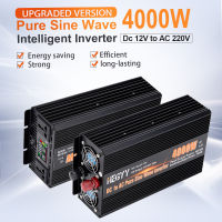 อินเวอร์เตอร์เพียวไซน์เวฟ1200W/1600W/2000W/2500W/3000W/4000W DC12V เป็น AC 220V 50HZ ตัวแปลงไฟฟ้าพร้อมจอแสดงผล LED หม้อแปลงไฟฟ้ารถยนต์พลังงานแสงอาทิตย์