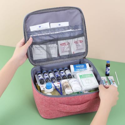 Medicine Bag Home Family First Aid Kit Large Capacity Medicine Organizer Storage Bag Travel Survival Emergency Empty Portable Nails  Screws Fasteners
