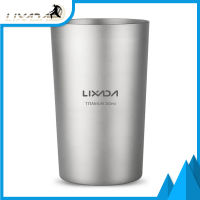 Lixada Double Wall ไทเทเนียมแก้วเบียร์น้ำถ้วยชาสำหรับ Home Office ตั้งแคมป์เดินป่าแบกเป้