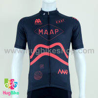 เสื้อจักรยานแขนสั้นทีม MAAP 16 (20) สีดำลายเส้นแดง