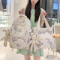 Uniqlo High-end 2023 NEW ins日系书包女高中大学背包初中生大容量小学生三到六年级双肩包 schoolbag New