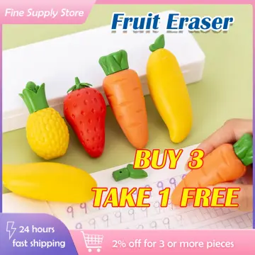 50PCS Cute Rubber Eraser Creative Animal Fruit Pencil Erasers Mini Kawaii  Stationery Kids Student Office Supplies Cute Eraser