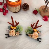 1Pair Christmas Hairpin Antler Hair Clips Deer Ear Christmas Party Headbands Festival Cute Ball Barrettes Hair Accessories Gifts