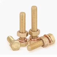 M8 M10 M12 M14 M16 Brass Screw Nut Set Hex Bolt Flat Washer Spring Washer Combination