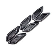 6Pcs รถด้านข้าง Fender Intake Trim Air Vent Gill สติกเกอร์คาร์บอนไฟเบอร์ Look