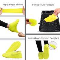 Waterproof Shoe Covers Rain Boots Rubber Silicone Galoshes Rain Shoe Cover Protection Unisex Rainy Days Anti-slip Latex Reusable