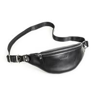 [กระเป๋าแฟชั่นร้อน688] CONTACTS-Bolso De Hombro De Cuero Negro Para Mujer Riñonera แบบไม่เป็นทางการ Bolso De Pequeño De Viaje