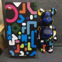 Bearbrick 400% 28ซม. ศิลปินถนนเกาหลี Yoon Hyup Blue Black 400% Korean, B. 1982 Kaleidoscope เช่นเส้นและ Stippling