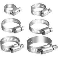 5pcs Hose Clamp Adjustable Pipe Clamps Stainless Steel Hose Clips Worm Drive Pipes Tube Clamps Clips for Plumbing Automotive