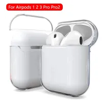 For Apple Airpods 3 2 1 Pro Pro2 Wireless Headphone Charging Box Transparent Cases Shockproof Clear Earphone Cover Shell Wireless Earbud Cases