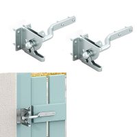 2 Sets Anto Locking Electroplated Steel Hasp Gate Latch Self Locking Gate Latch Auto Door Lock for Garden Fencing Pasture Farm