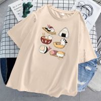 Cute Cartoons Sushi Cat Graphic T Shirts Summer Pure Casual T-Shirt Camisas Style New Base Tees Fashion Men Tshirts 【Size S-4XL-5XL-6XL】