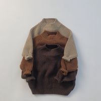 Children 39;s Sweaters 2022 Autumn Winter Retro Knitted Turtlenecks Boy 39;s Sweater 2 8Year Boys Girls Sweater