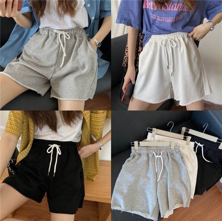 womens-casual-sports-shorts-homewear-pockets-solid-casual-cozy-simple-shorts-high-waist-drawstring-indoor-outdoor-daily-basic