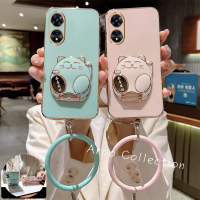 Phone Case เคส OPPO A58 A78 A98 A17 A17k A77s A77 A57 A76 A96 4G 5G NFC สีลูกอมพร้อมสายรัดข้อมือแบบพกพาปกป้องเลนส์กรอบนิ่ม OPPOA58 4G 2023