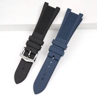 25mm Black Brown Blue Rubber Silicone Watch Strap Folding Buckle Watchbands for PATEK PHILIPPE Nautilus