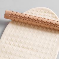 Tool Wood Carving Pottery Wood Texture Mud Roller Embossed Pattern Embossed Rod Mud Roll Rolling Pin Diy Clay Ceramic Craft Tool Bread  Cake Cookie Ac