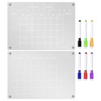 ✕☞ Acrylic Magnetic Calendar Dry Erase Board Transparent Fridge Sticker Whiteboard Planner Monthly Weekly Schedule To Do List