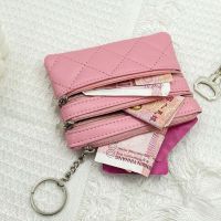 2022 Multi-pocket Coin Purse Wallet Rhombus Embroidered Short Bank ID Card Holder