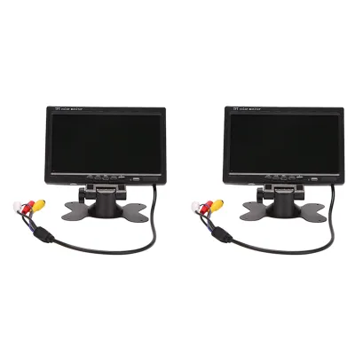 2X 12V-24V 7 Inch TFT LCD Color HD Monitor for Car CCTV Reverse Rear View Backup Camera
