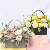 PVC Bouquet Flower Boxes Round Living Vases Florist Box Flower Plant Boxes Gift Waterproof Bouquet Bag Flower Arrangement