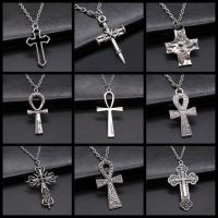 Vintage Fashion Simple Necklace Style Ankh Cross Pendant Necklace Long Chain Necklace Gift For Women Men Girl Boy Fashion Chain Necklaces