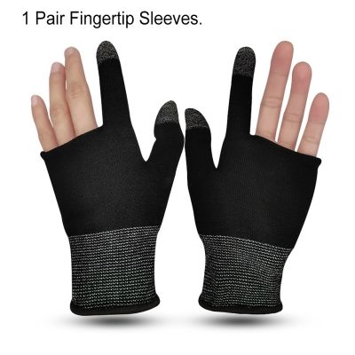 2pcs Sweat Proof Non-Scratch Sensitive Thumb Sleeve Gloves Hand Cover Game Controlle
