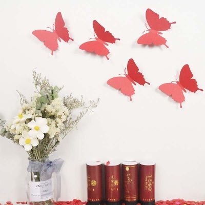 【CC】✗✾  10pcs/set Paper Wall Stickers Removable Supplies Wedding Decoration Fridge Decal