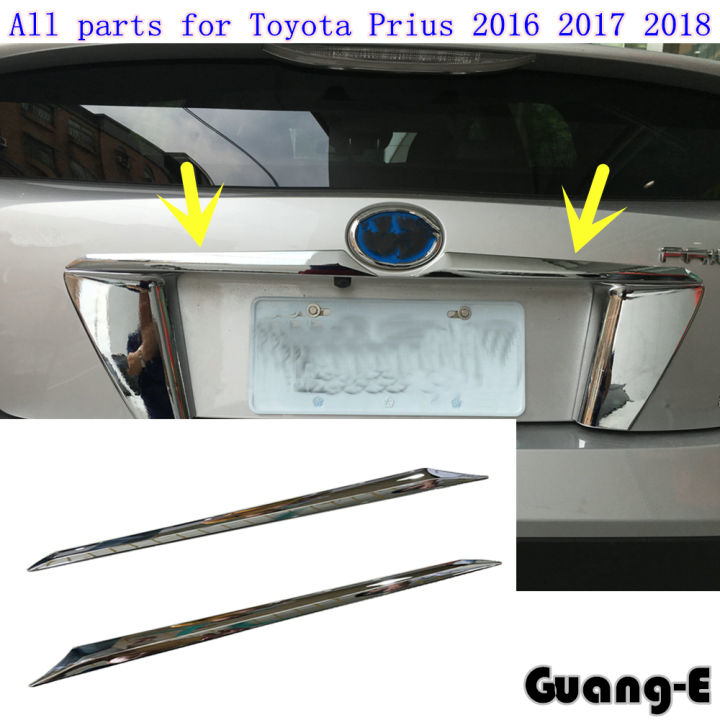 car-stick-body-abs-chrome-rear-door-license-tailgate-bumper-frame-plate-trim-lamp-trunk-2pcs-for-toyota-prius-2016-2017-2018