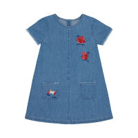 ชุดเดรสเด็กผู้หญิง Mothercare apple denim dress YB661