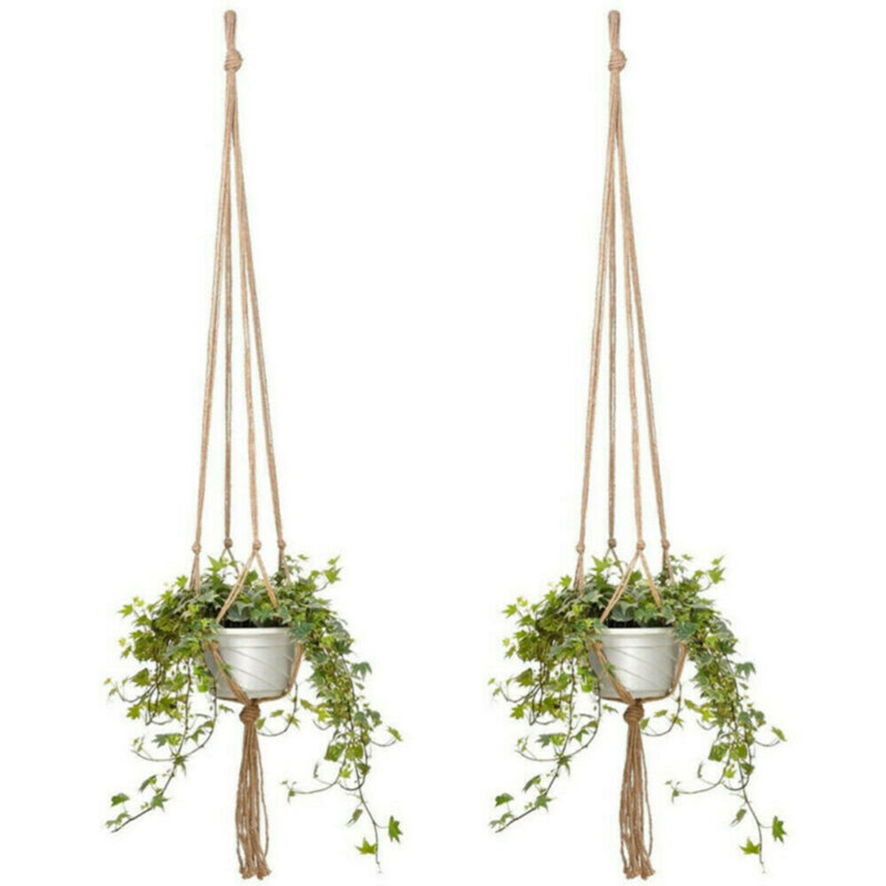 Macrame Flowerpot Rope Hang Basket Linen Wall Bag String Mesh Net Hanging Plant 