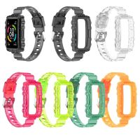 fgbvsdfd Crystal Case For Huawei Band 7 Honor Band 6 Strap Smart Wristband Bracelet TPU Transparent Frame For Huawei Band 6 Pro