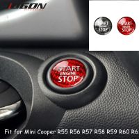 WSjb Real Carbon Fiber Engine Start Stop Button Cover Trim For Mini Cooper R55 R56 R57 R58 R59 R60 R61 Countryman Sticker Accessories