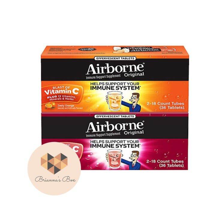 Airborne Immune Support 36 Effervescent Tablets Vitamin C 1000 mg