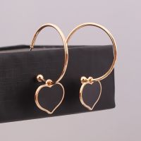 【YF】♣  Korean Enamel Pendant Round Big Hoop Earrings for Statement Fashion Wedding Jewelry Mujer Brincos