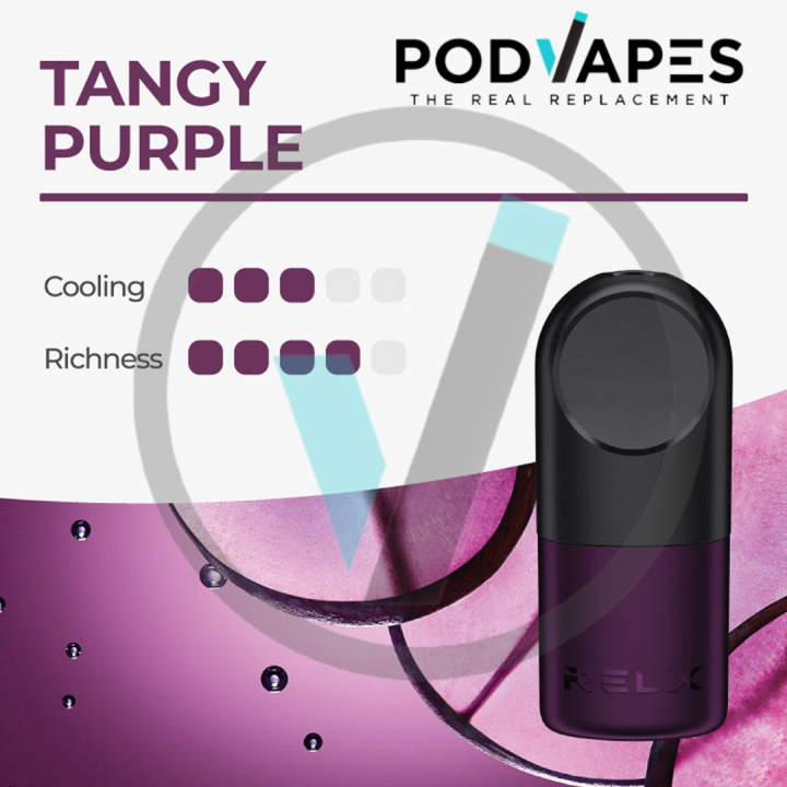 PODVAPES RELX INFINITY TANGY PURPLE POD Single 30MG (3) 1 PCS/BOX