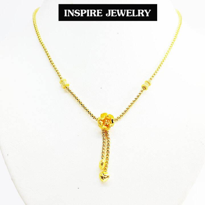 inspire-jewelry-สร้อยคอสังวาลย์-ห้อยหัวใจ-7ดวง-ต่อสายสร้อยลายผ่าหวาย-น้ำหนัก-1-บาท-14กรัม-งานทองไมครอน-ชุบเศษทองคำแท้-ความยาว18-นิ้ว