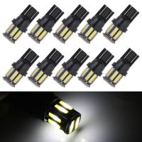 10ชิ้น DC12V T10/0.96W/0.08A ไฟรถยนต์เคลียร์10LEDs SMD-7020โคมไฟลูกปัด (แสงสีฟ้า)