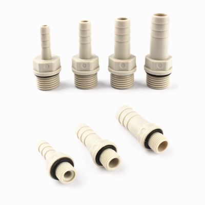 1Pcs 1/8 1/4 3/8 1/2 3/4 Male Thread To 6-25mm POM Pagoda Connector Soft Pipe Joint Plastic Tech Hose Connector With Washer