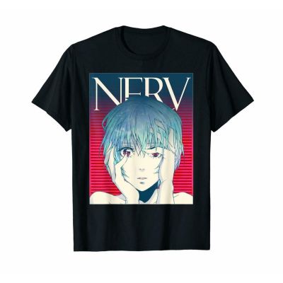 NERV Neon Genesis Evangelion Ayanami Rei Anime T-shirt fashion hot men Popular wild cotton tee black