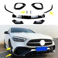 Car Styling For -Benz C-Class W206 C200 C260 + For AMG Front Bumper Fender Lip Cover Stickers Trim