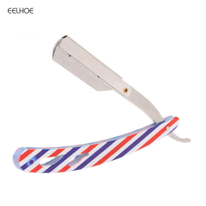 Barber STRAIGHT EDGE Ra'zorสแตนเลสSalonความปลอดภัยพับใบมีดโกนหนวดตัดผม