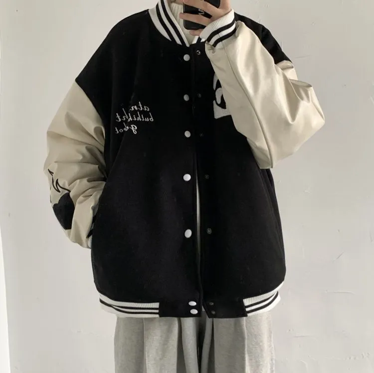 MorganDempseyoKyB Baseball Jacket Men Korean Style Fashion Printed